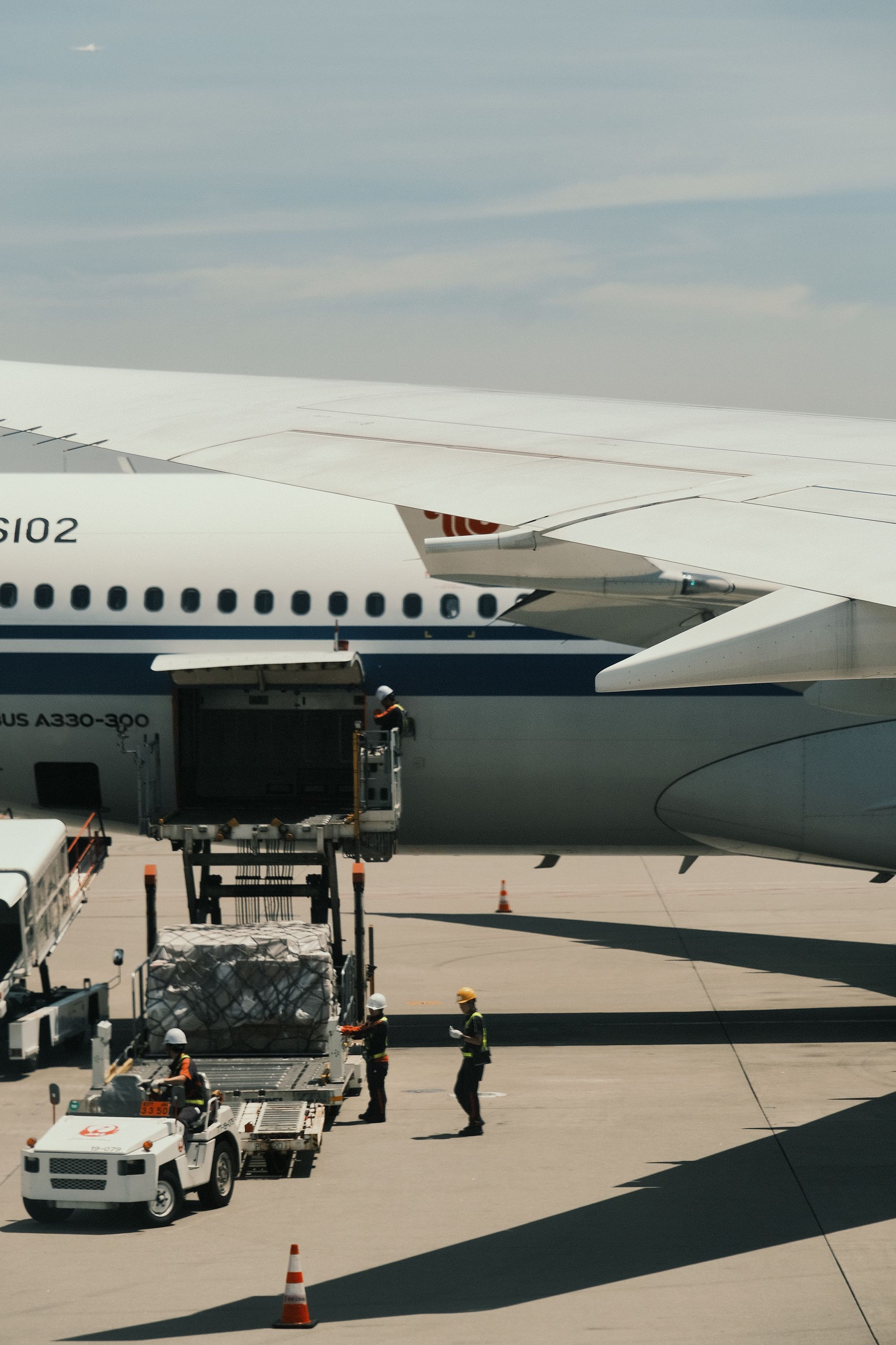 Cargo aircraft at an airport